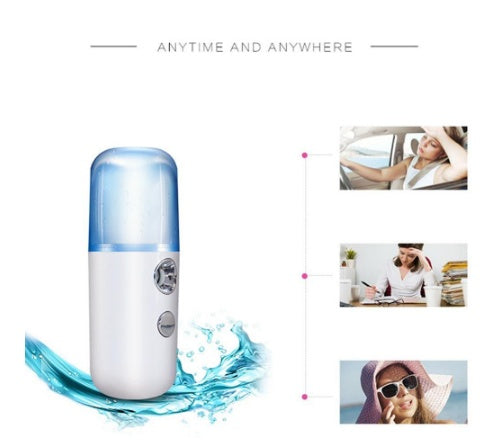 Portable Nano Spray Humidifier & Rehydration Meter – USB Charging Skin Care Mist Device