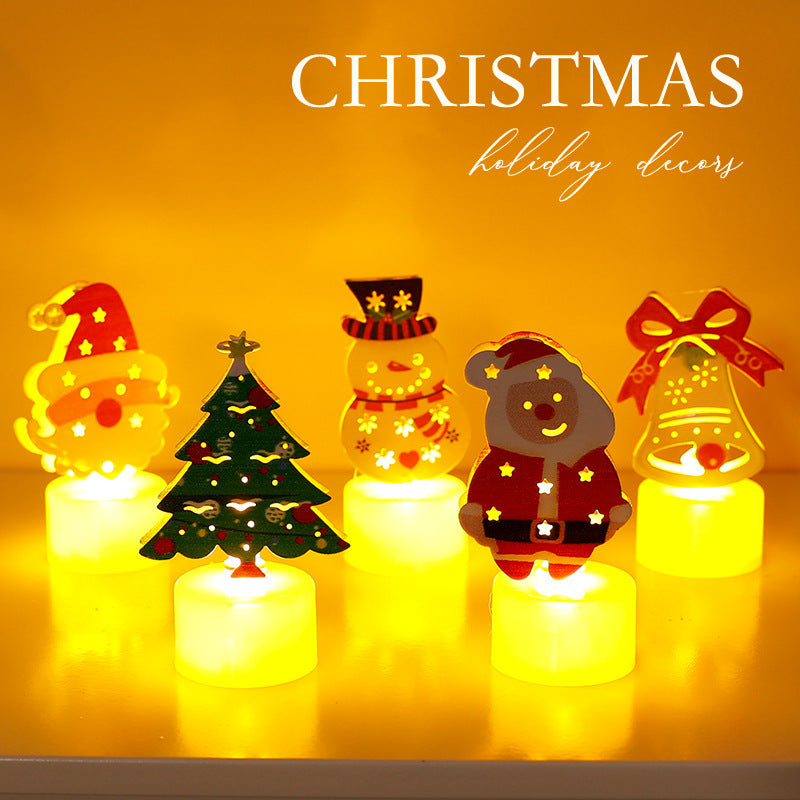 LED Christmas Night Lights | Decorative Santa, Snowman & Tree Candles | Home Holiday Ornaments