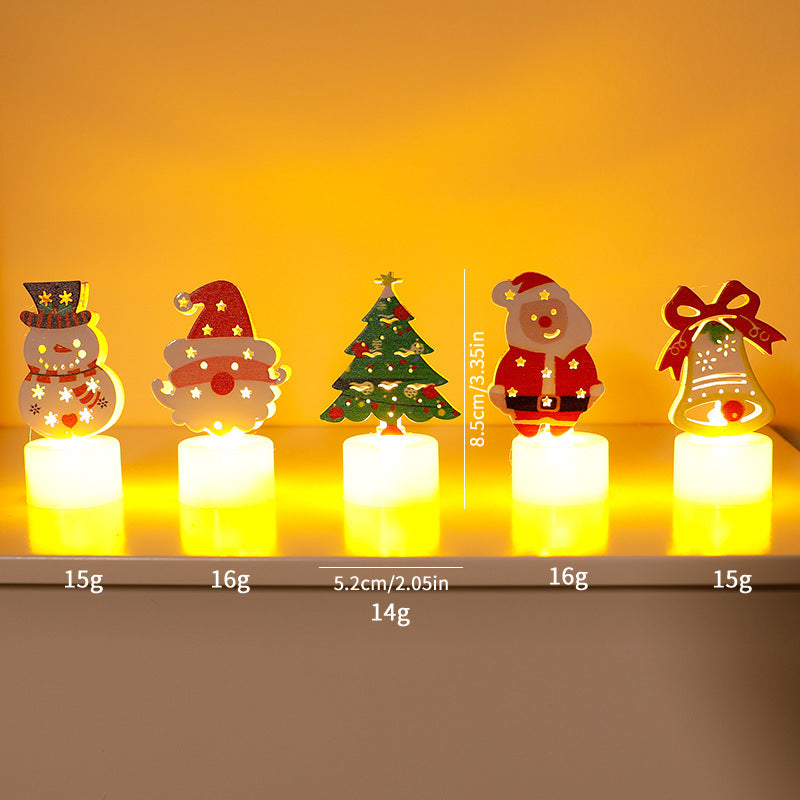 LED Christmas Night Lights | Decorative Santa, Snowman & Tree Candles | Home Holiday Ornaments