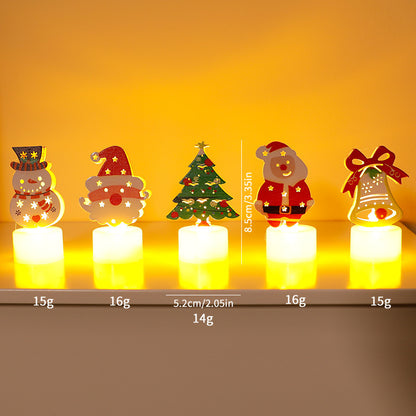 LED Christmas Night Lights | Decorative Santa, Snowman & Tree Candles | Home Holiday Ornaments