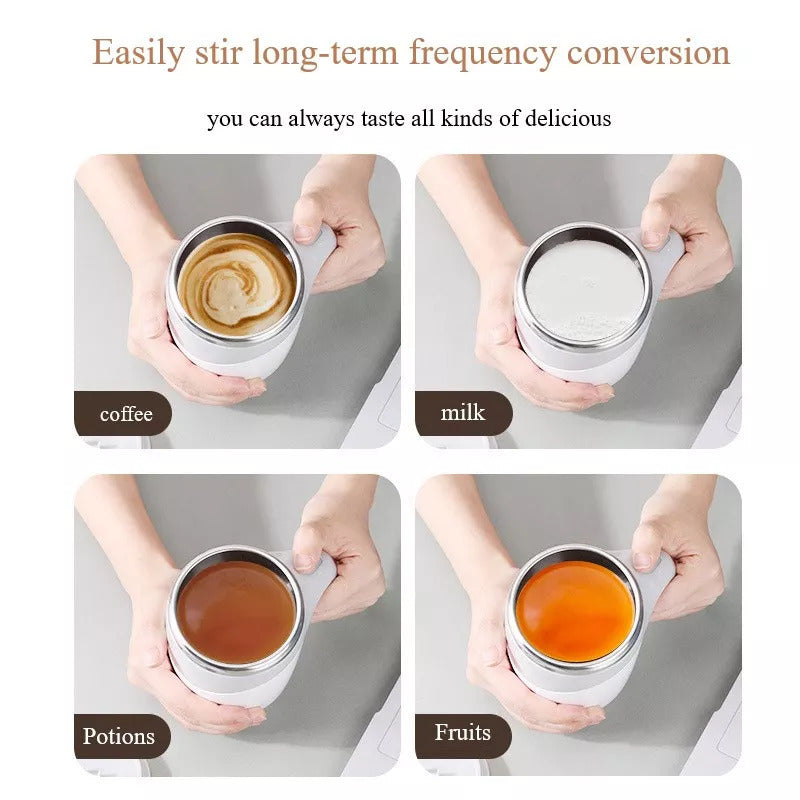 Automatic Self-Stirring Coffee Cup – Rechargeable Magnetic Mixing Mug for Coffee, Milkshakes & Drinks