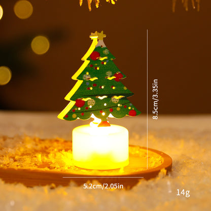 LED Christmas Night Lights | Decorative Santa, Snowman & Tree Candles | Home Holiday Ornaments