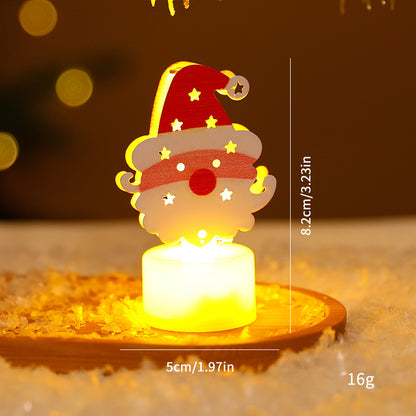 LED Christmas Night Lights | Decorative Santa, Snowman & Tree Candles | Home Holiday Ornaments