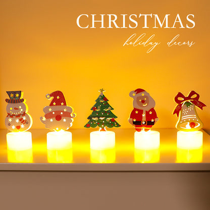 LED Christmas Night Lights | Decorative Santa, Snowman & Tree Candles | Home Holiday Ornaments