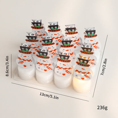 LED Christmas Night Lights | Decorative Santa, Snowman & Tree Candles | Home Holiday Ornaments