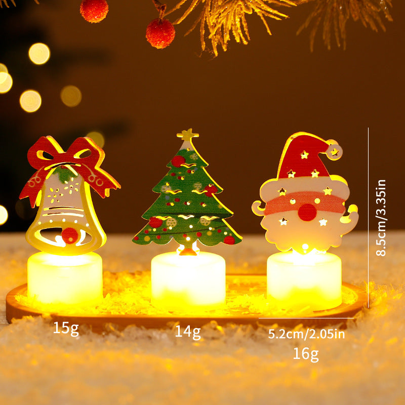 LED Christmas Night Lights | Decorative Santa, Snowman & Tree Candles | Home Holiday Ornaments