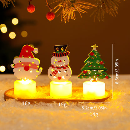 LED Christmas Night Lights | Decorative Santa, Snowman & Tree Candles | Home Holiday Ornaments