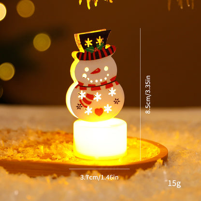 LED Christmas Night Lights | Decorative Santa, Snowman & Tree Candles | Home Holiday Ornaments