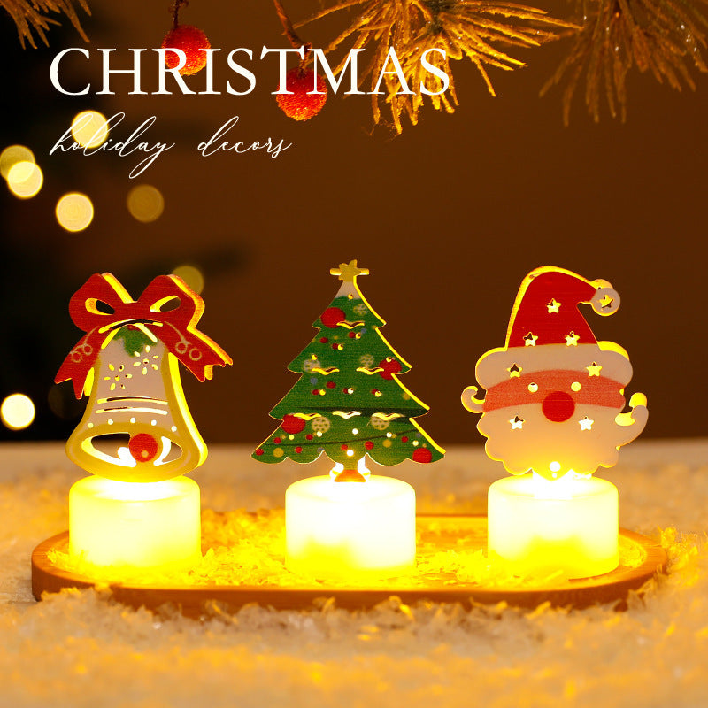 LED Christmas Night Lights | Decorative Santa, Snowman & Tree Candles | Home Holiday Ornaments